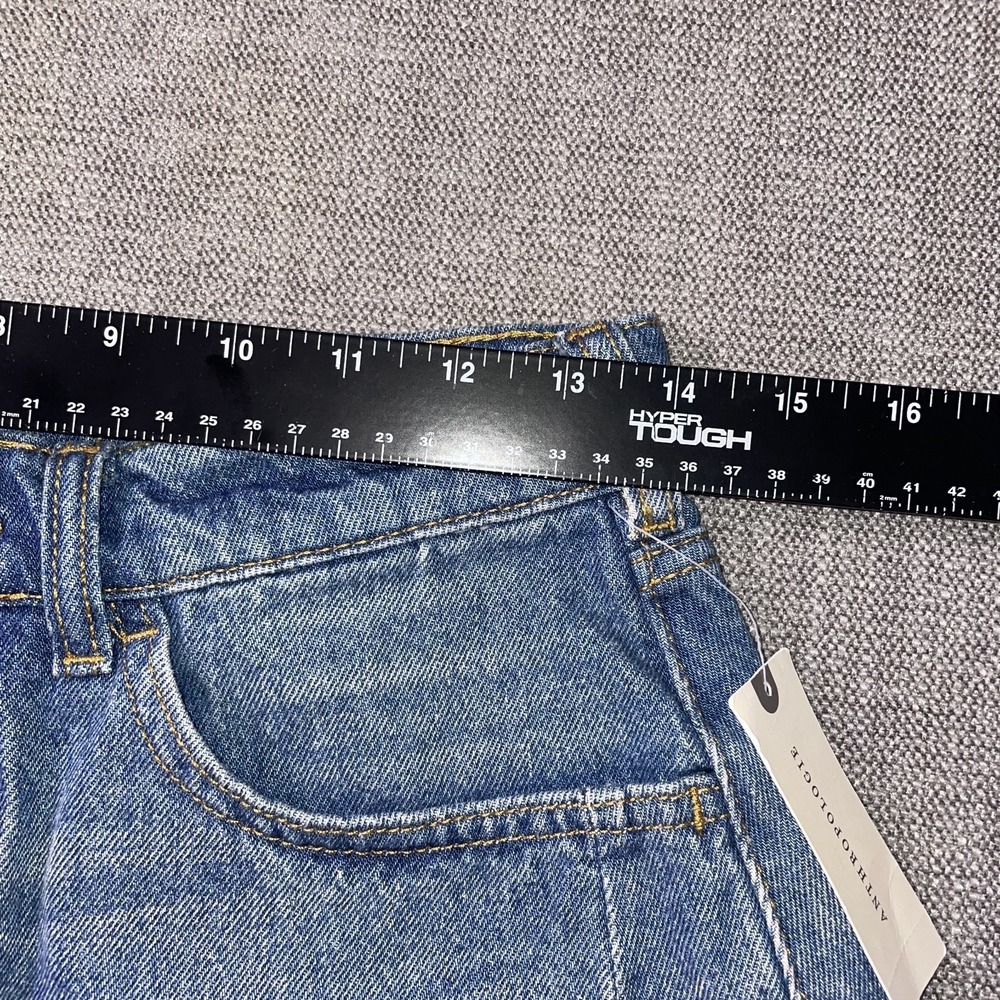 Anthropologie Pilcro Denim Shorts Women 27 Blue Casual Frayed Hem Forsythia Wash - Picture 8 of 11